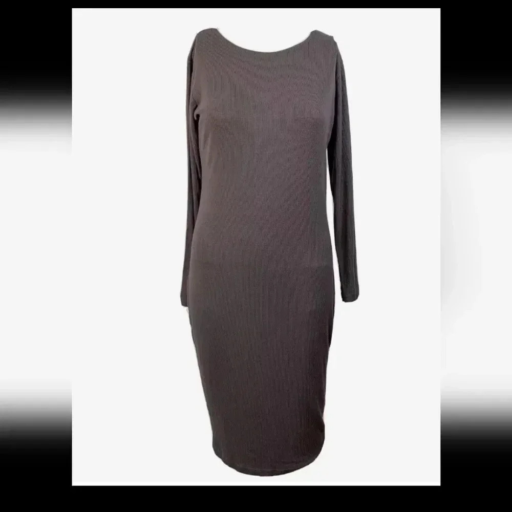 Mimu Maxi Modest Ribbed Bodycon Dress - Picture 5 of 8
